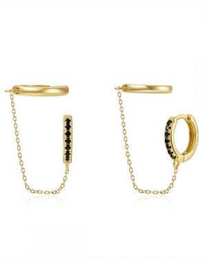 Pendientes Cadena Doble Arito - Uno Pendientes Cadena Doble Arito - Uno