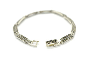 Pulsera Plata y Marcasitas Lisa - Mamen Aceña Pulsera Plata y Marcasitas Lisa - Mamen Aceña