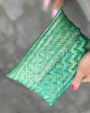 Bolso de mano Palma Natural Verde Menta - Mamen Aceña Bolso de mano Palma Natural Verde Menta - Mamen Aceña