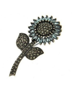 Broche Girasol Aguamarina - Mamen Aceña Broche Girasol Aguamarina - Mamen Aceña