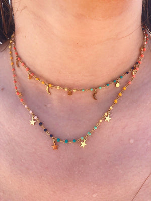 Collar Bolitas Acero Multicolor Degradé Charms Collar Bolitas Acero Multicolor Degradé Charms