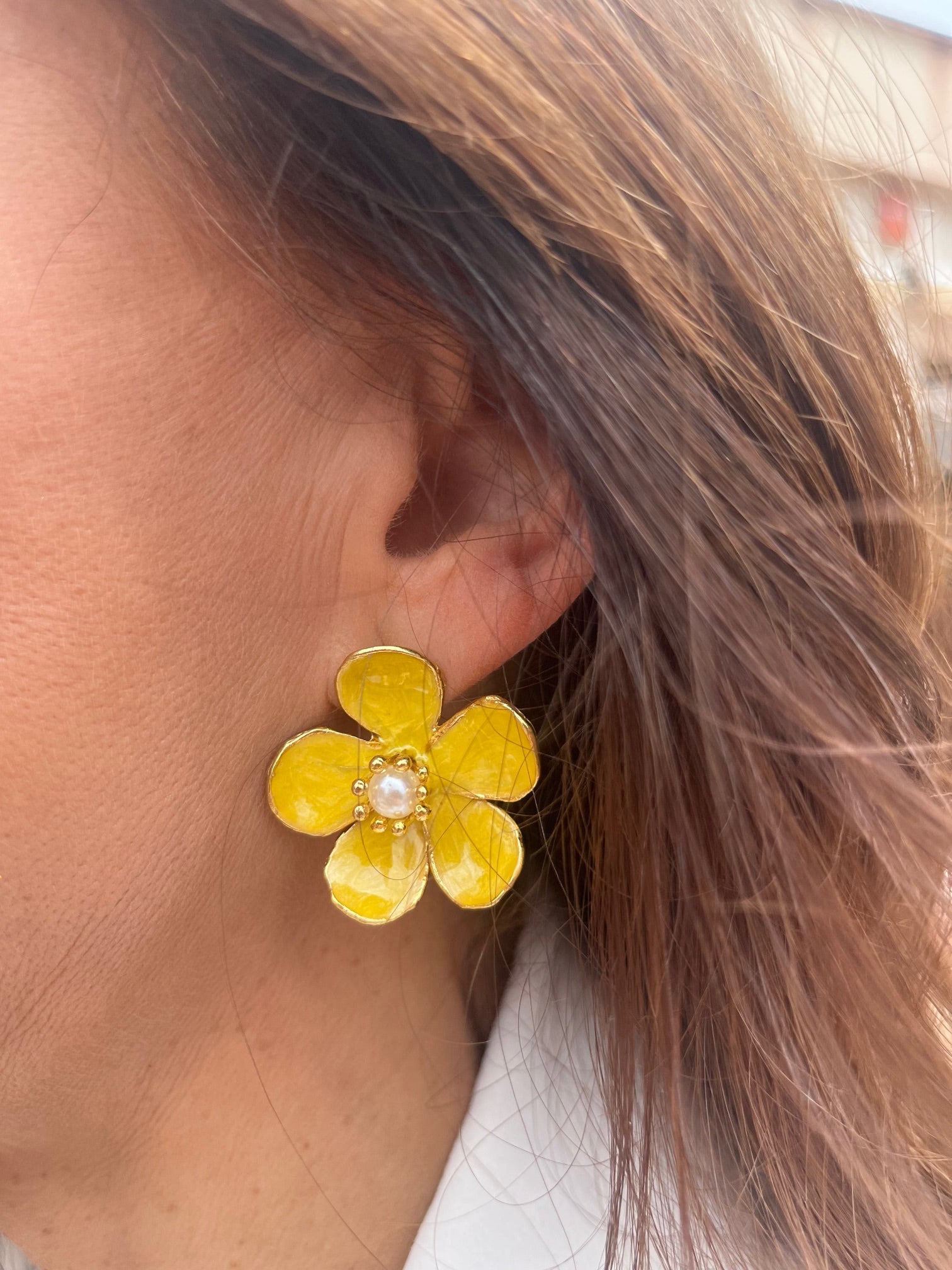 Pendientes Florita amarillo