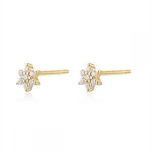 Pendientes Flor Circonitas Blancas Mini Pendientes Flor Circonitas Blancas Mini