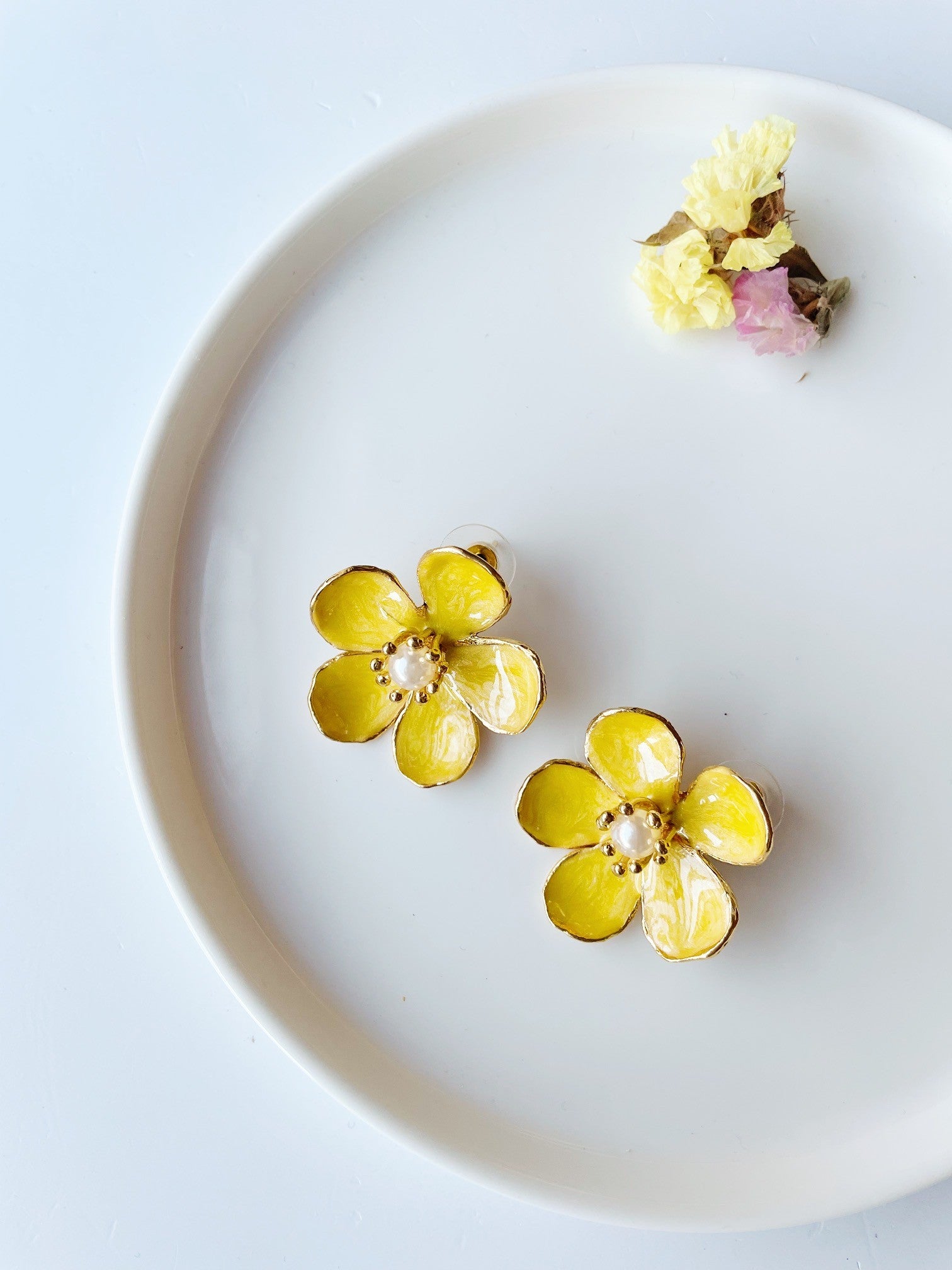 Pendientes Florita amarillo