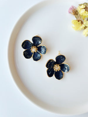 Pendientes Florita negro Pendientes Florita negro