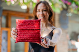 Bolso de mano Palma Natural Rojo Bolso de mano Palma Natural Rojo