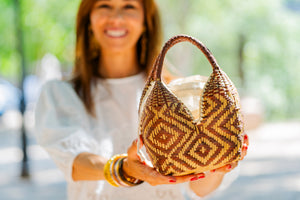Bolso de Palma Natural Tetera ( Marron-Natural) Bolso de Palma Natural Tetera ( Marron-Natural)