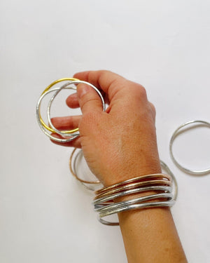 Pack 5 Pulseras Pan de Oro Fina Pack 5 Pulseras Pan de Oro Fina
