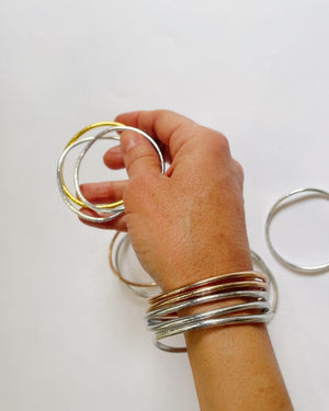 Pack 5 Pulseras Pan de Oro Fina Pack 5 Pulseras Pan de Oro Fina
