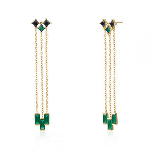 Pendientes Cadena Circonitas Peppermint - Mamen Aceña Pendientes Cadena Circonitas Peppermint - Mamen Aceña