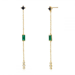 Pendientes Cadena Circonitas Mint - Mamen Aceña Pendientes Cadena Circonitas Mint - Mamen Aceña