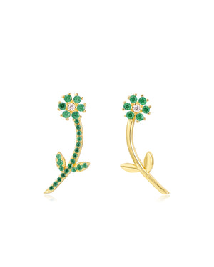 Pendiente Flor Desmontable Verde Pendiente Flor Desmontable Verde