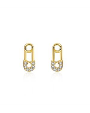Pendientes Mini Imperdible Circonitas Pendientes Mini Imperdible Circonitas