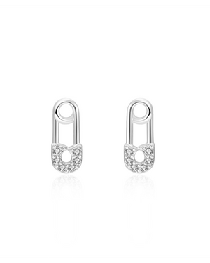 Pendientes Mini Imperdible Circonitas Pendientes Mini Imperdible Circonitas