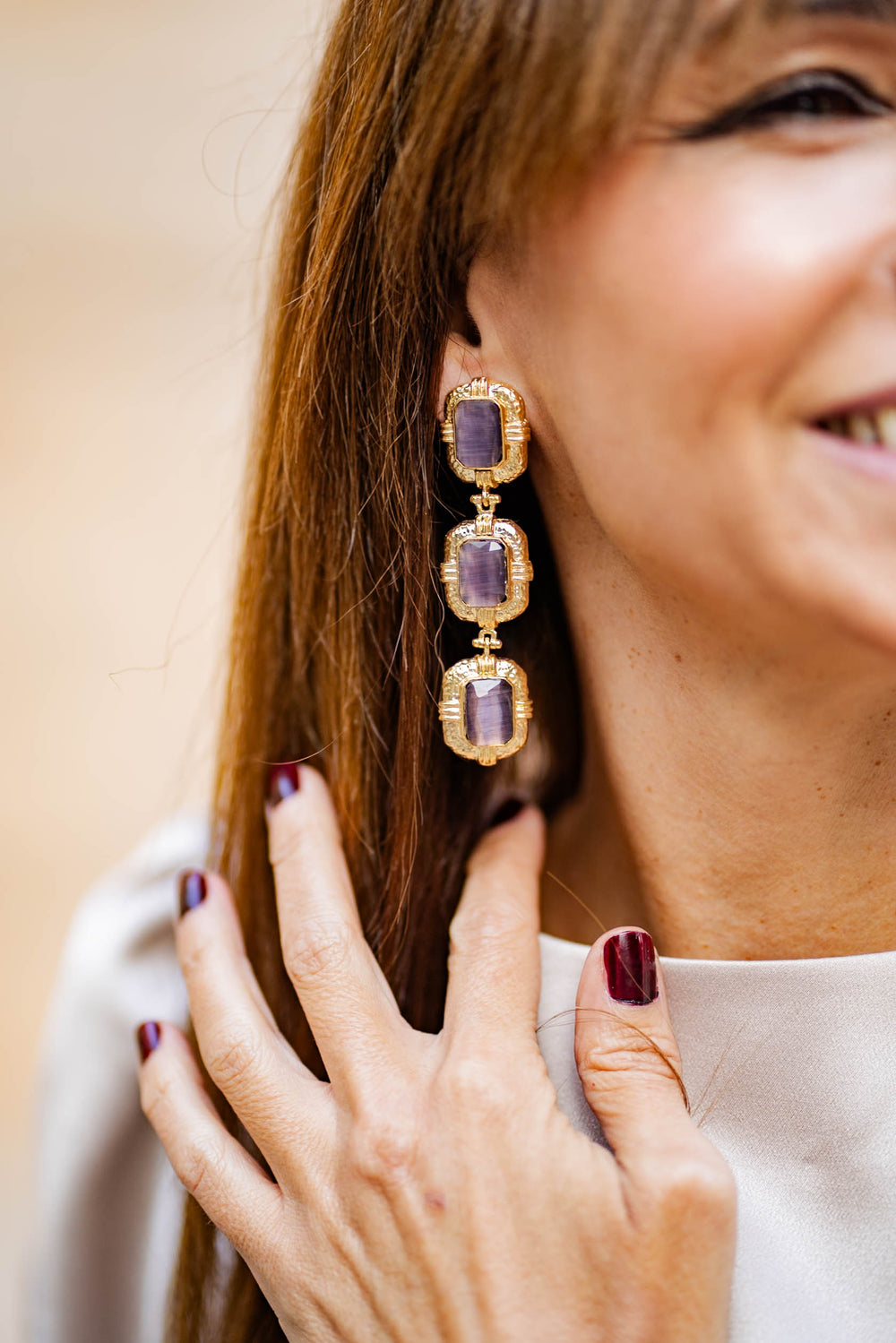 Pendientes de filigrana de latón chapado en oro