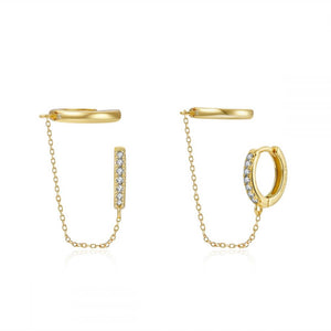 Pendientes Cadena Doble Arito - Uno Pendientes Cadena Doble Arito - Uno