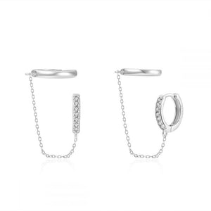 Pendientes Cadena Doble Arito - Uno Pendientes Cadena Doble Arito - Uno