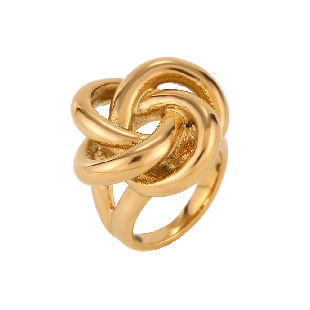 Anillo Doble Nudo Acero - Mamen Aceña
