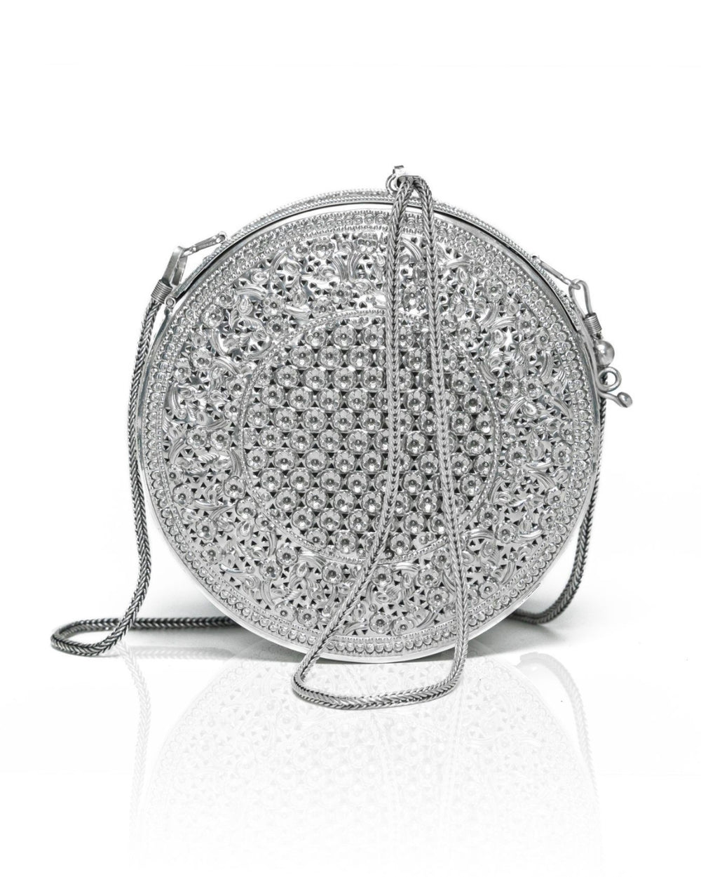 Bolso Limosnera Redondo de Plata - Mamen Aceña