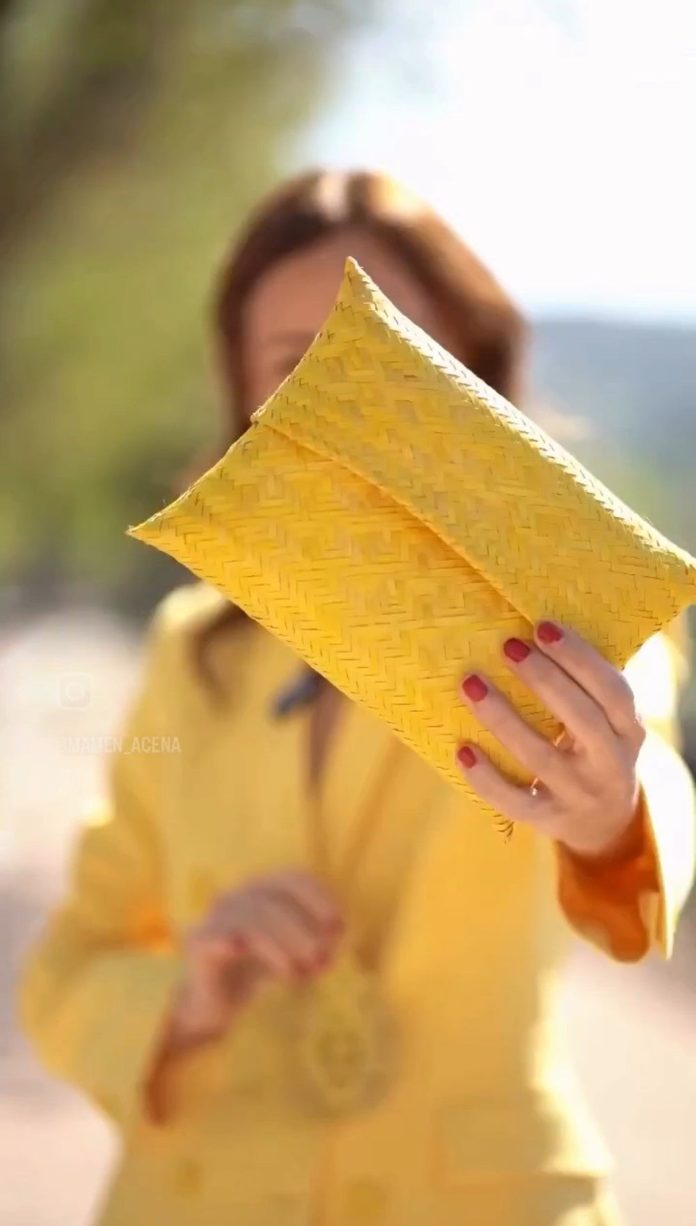 Bolso de mano Palma Natural Amarillo