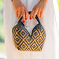 Bolso de Palma Natural Tetera ( Negro-Negro)