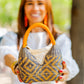 Bolso de Palma Natural Tetera ( Gris-Naranja)