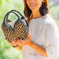 Bolso de Palma Natural Tetera ( Negro-Negro)