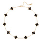 Collar Acero Tréboles Negro
