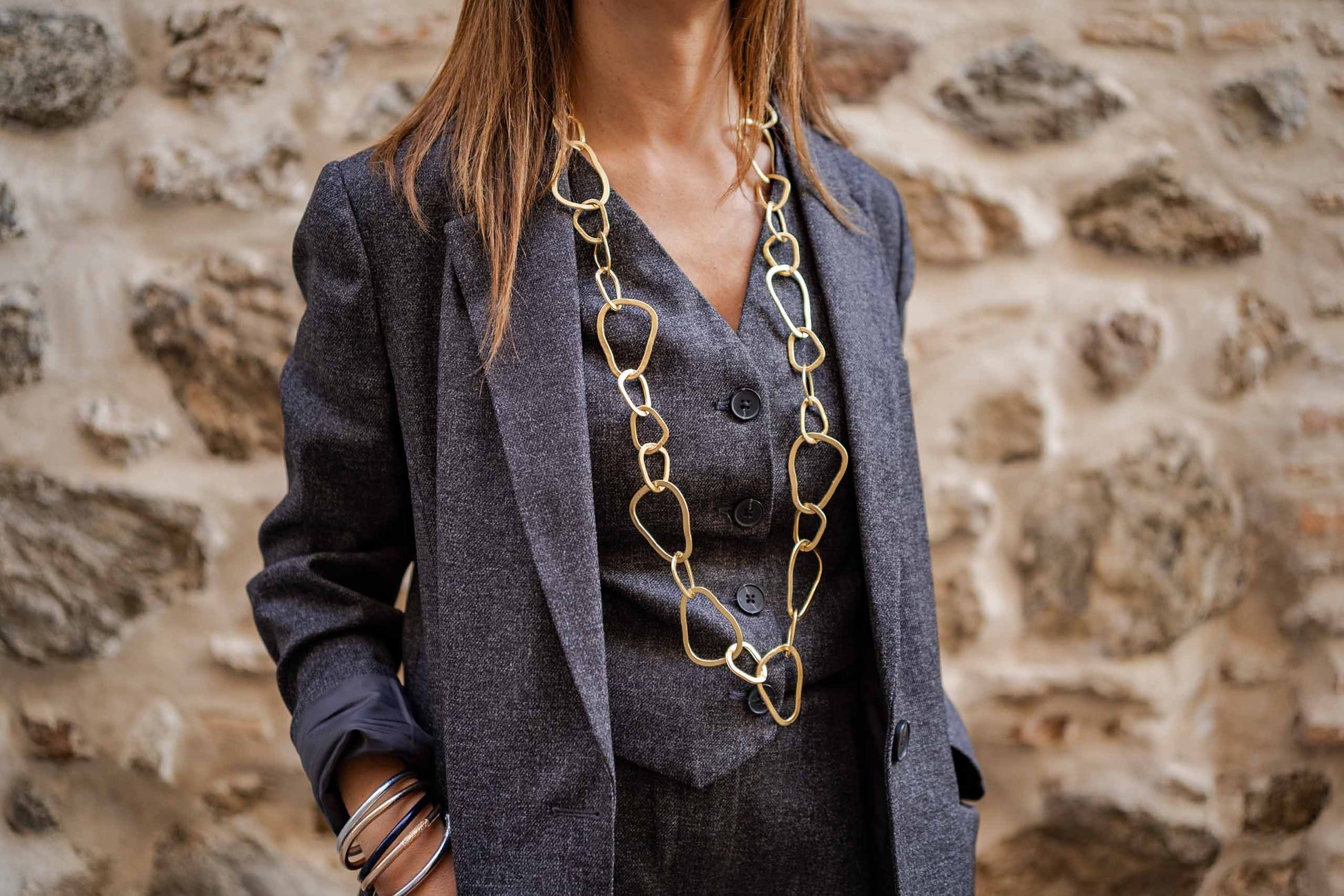 Collar Linked Oval joyería artesanal Mamen Aceña