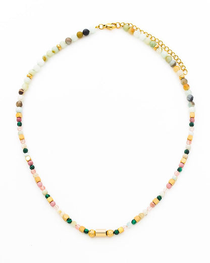 Collar Mineral agata verde