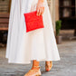 Bolso de mano Palma Natural Rojo