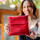 Bolso de mano Palma Natural Rojo