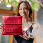 Bolso de mano Palma Natural Rojo
