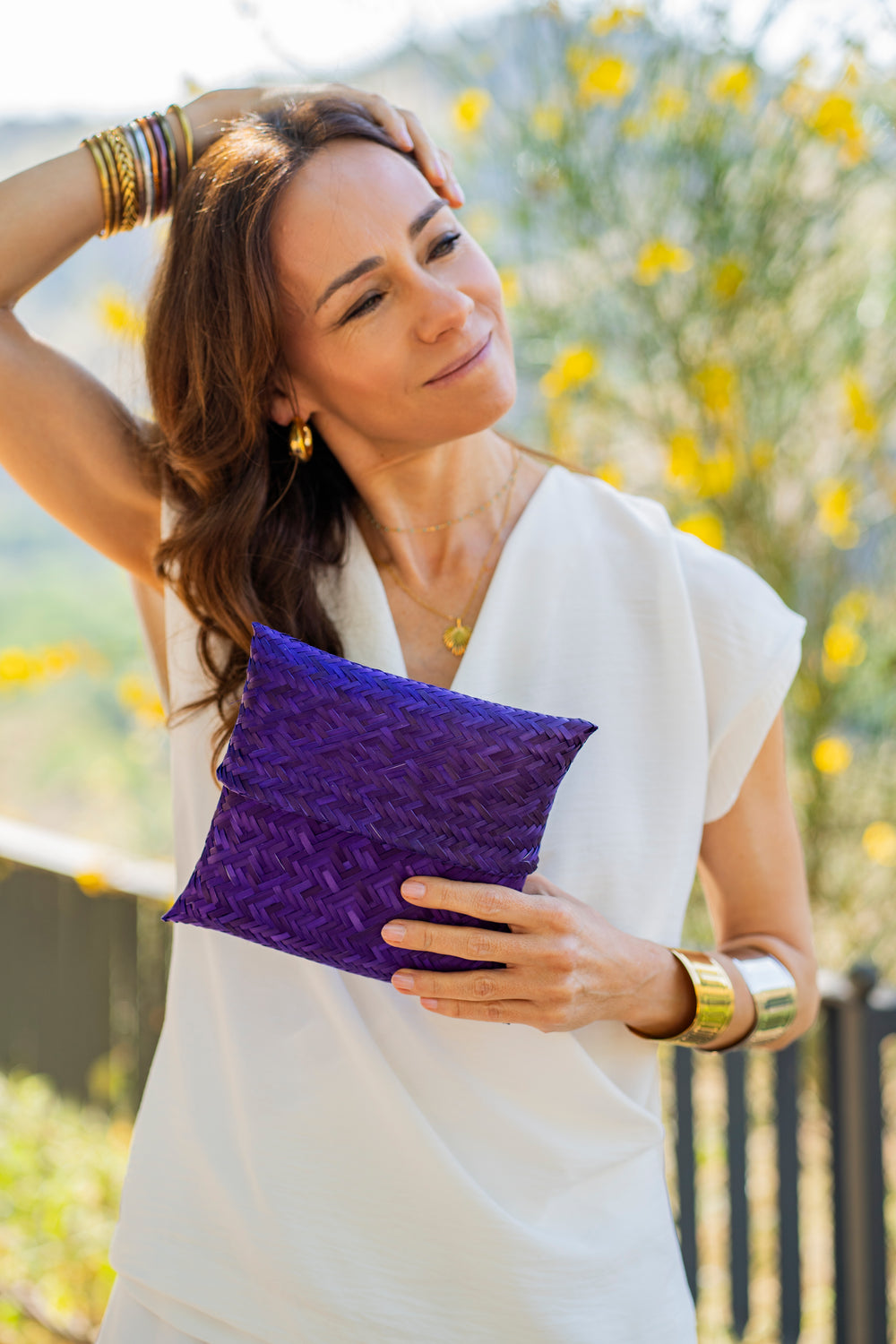Bolso de mano Palma Natural Morado