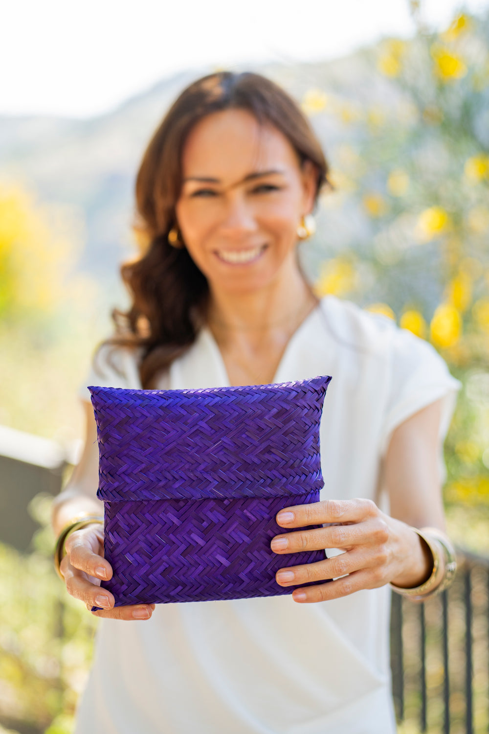 Bolso de mano Palma Natural Morado