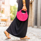 Bolso de Paja Natural Toquilla Fucsia