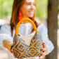 Bolso de Palma Natural Tetera ( Gris-Naranja)