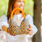 Bolso de Palma Natural Tetera ( Gris-Naranja)