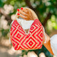 Bolso de Palma Natural Tetera ( Rojo-Natural)
