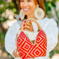 Bolso de Palma Natural Tetera ( Rojo-Natural)