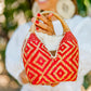 Bolso de Palma Natural Tetera ( Rojo-Natural)