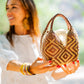 Bolso de Palma Natural Tetera ( Marron-Natural)