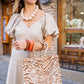 Bolso Shopper Animal Print Marrón - Mamen Aceña