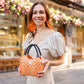 Bolso de Palma Natural Tetera ( Negro-Naranja) - Mamen Aceña