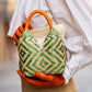 Bolso de Palma Natural Tetera ( Verde-Naranja) - Mamen Aceña