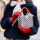 Bolso de Palma Natural Tetera ( Marino- Rojo) - Mamen Aceña