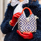 Bolso de Palma Natural Tetera ( Marino- Rojo) - Mamen Aceña