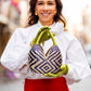 Bolso de Palma Natural Tetera ( Marino-Lima) - Mamen Aceña