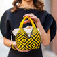 Bolso de Palma Natural Tetera ( Amarillo-Negro) - Mamen Aceña