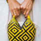 Bolso de Palma Natural Tetera ( Amarillo-Negro) - Mamen Aceña